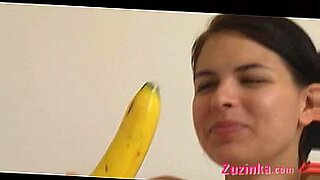 Girls using banana